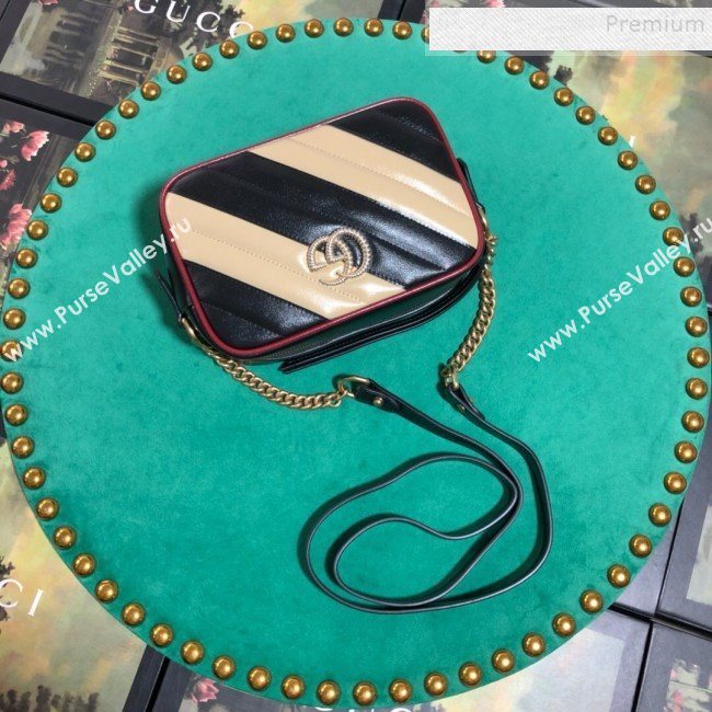 Gucci GG Diagonal Marmont Mini Bag 448065 Beige 2019 (BLWX-9092729)