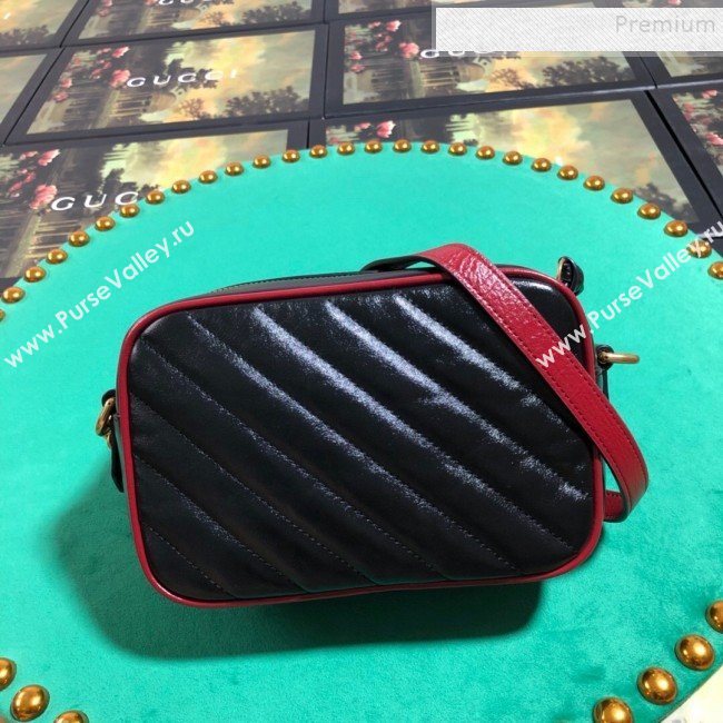Gucci GG Diagonal Marmont Mini Bag 448065 Black 2019 (BLWX-9092730)
