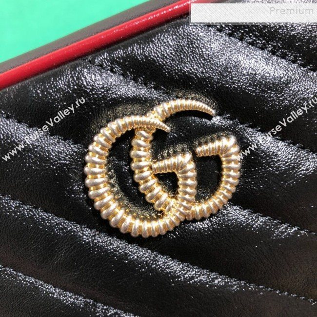 Gucci GG Diagonal Marmont Mini Bag 448065 Black 2019 (BLWX-9092730)