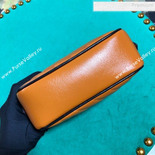 Gucci GG Diagonal Marmont Mini Bag 448065 Cognac 2019 (BLWX-9092731)
