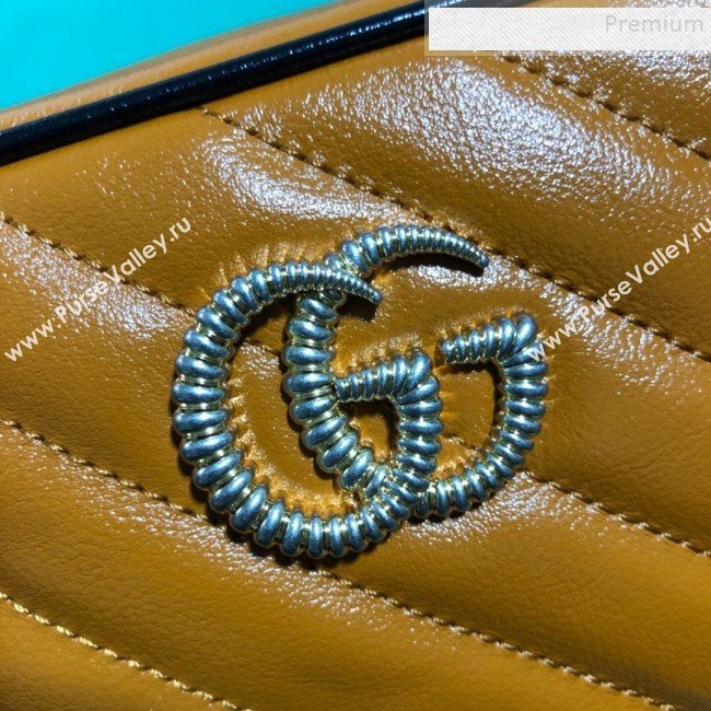 Gucci GG Diagonal Marmont Mini Bag 448065 Cognac 2019 (BLWX-9092731)