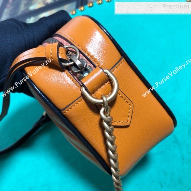 Gucci GG Diagonal Marmont Mini Bag 448065 Cognac 2019 (BLWX-9092731)