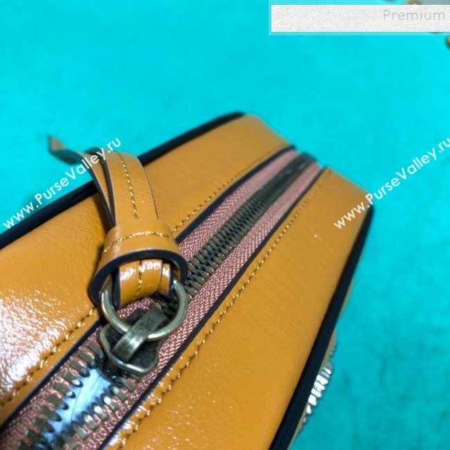 Gucci GG Diagonal Marmont Mini Bag 448065 Cognac 2019 (BLWX-9092731)
