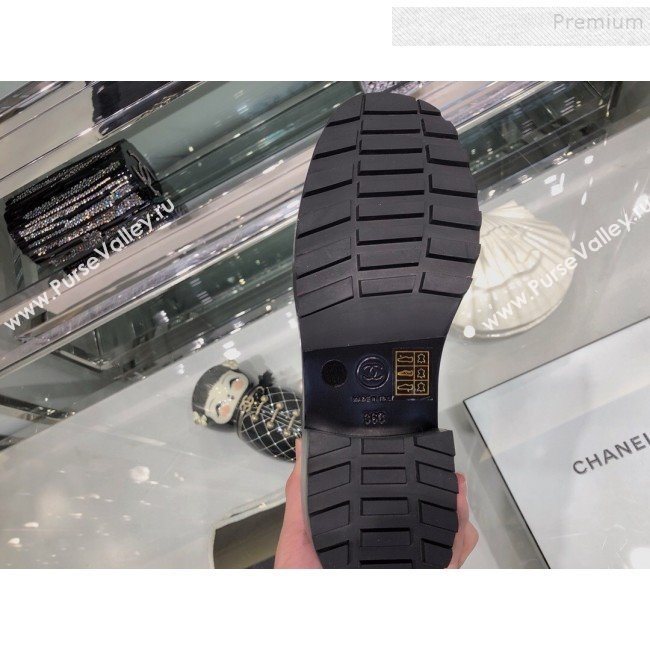 Chanel Grained Calfskin Pearl Short Boots G35154 Black 2019 (XO-9092810)