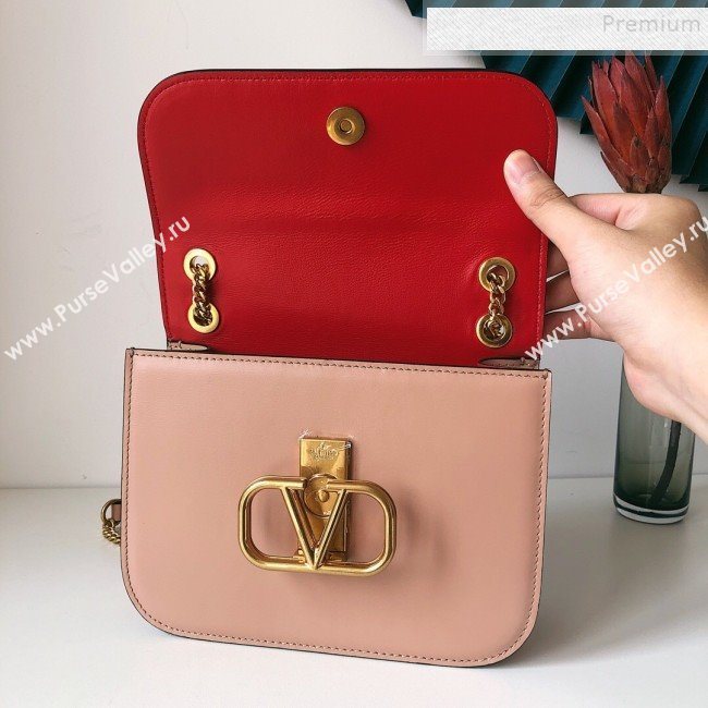 Valentino Small VLock Calfskin Shoulder Bag Pink 2019 (JJ3-9092301)