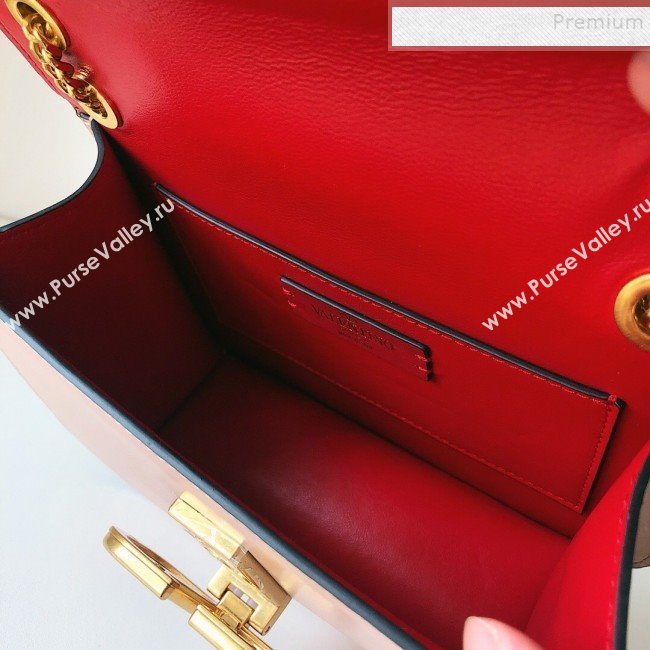 Valentino Small VLock Calfskin Shoulder Bag Pink 2019 (JJ3-9092301)