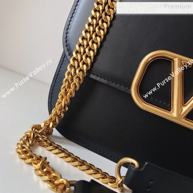 Valentino Small VLock Calfskin Shoulder Bag Black 2019 (JJ3-9092303)