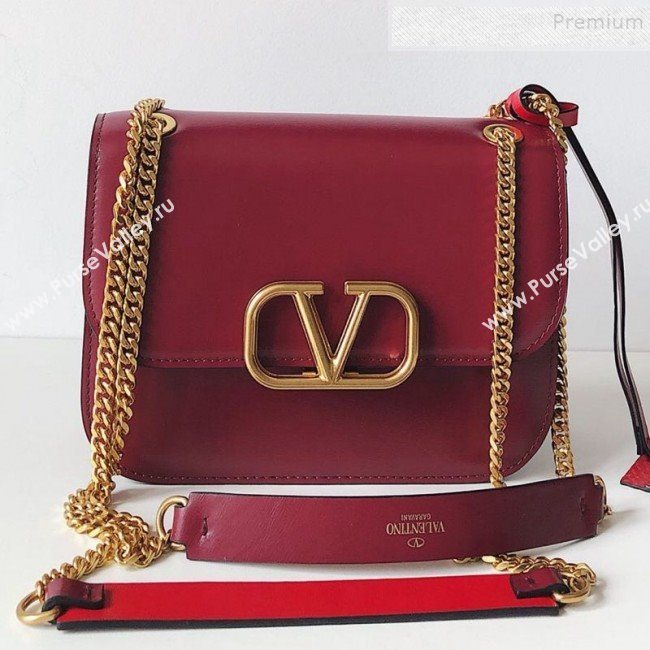 Valentino Small VLock Calfskin Shoulder Bag Burgundy 2019 (JJ3-9092304)