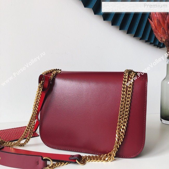 Valentino Small VLock Calfskin Shoulder Bag Burgundy 2019 (JJ3-9092304)