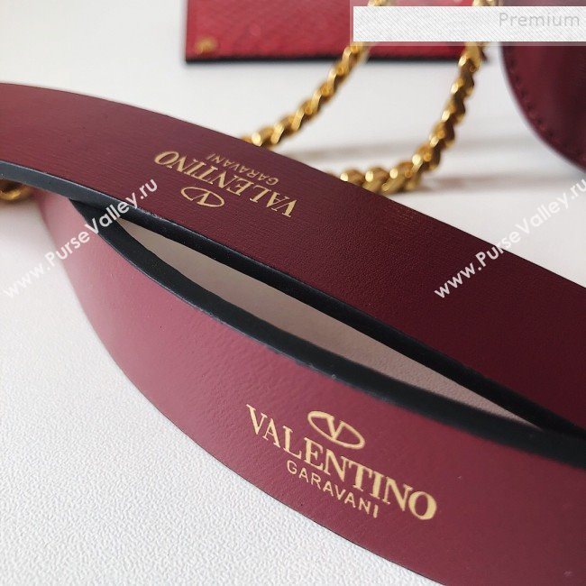 Valentino Small VLock Calfskin Shoulder Bag Burgundy 2019 (JJ3-9092304)