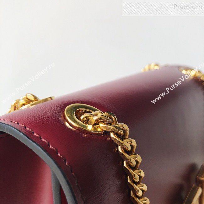 Valentino Small VLock Calfskin Shoulder Bag Burgundy 2019 (JJ3-9092304)
