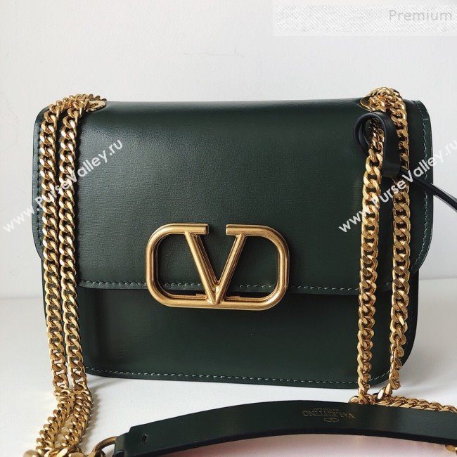 Valentino Small VLock Calfskin Shoulder Bag Green 2019 (JJ3-9092305)