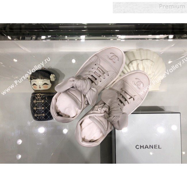 Chanel Vintage Lambskin Bow Sneakers G34919 White 2019 (XO-9092329)