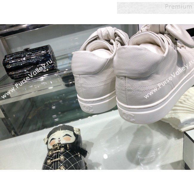 Chanel Vintage Lambskin Bow Sneakers G34919 White 2019 (XO-9092329)