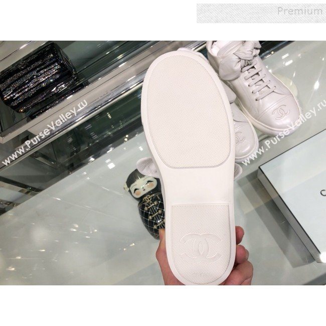 Chanel Vintage Lambskin Bow Sneakers G34919 White 2019 (XO-9092329)