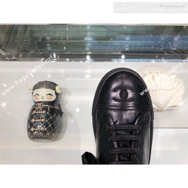 Chanel Vintage Lambskin Bow Sneakers G34919 Black 2019 (XO-9092330)