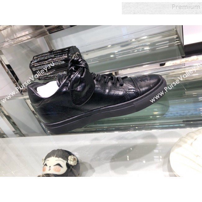Chanel Vintage Lambskin Bow Sneakers G34919 Black 2019 (XO-9092330)