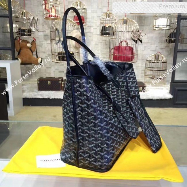 Goyard Reversible Calfskin Medium/Large Shopping Tote Bag Navy Blue  (ZHENGT-9092634)