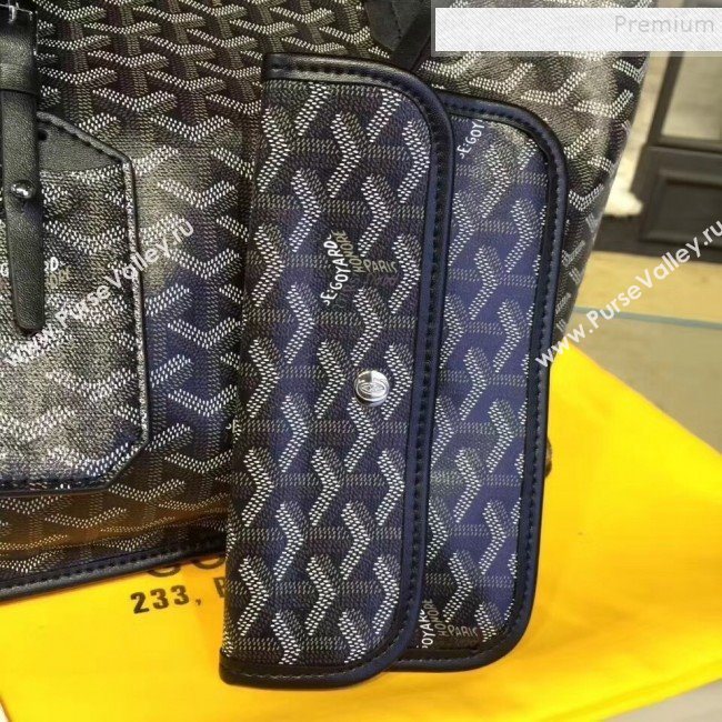 Goyard Reversible Calfskin Medium/Large Shopping Tote Bag Navy Blue  (ZHENGT-9092634)