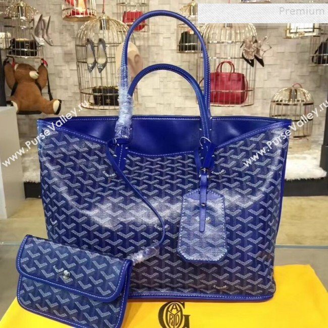 Goyard Reversible Calfskin Medium/Large Shopping Tote Bag Royal Blue  (ZHENGT-9092643)