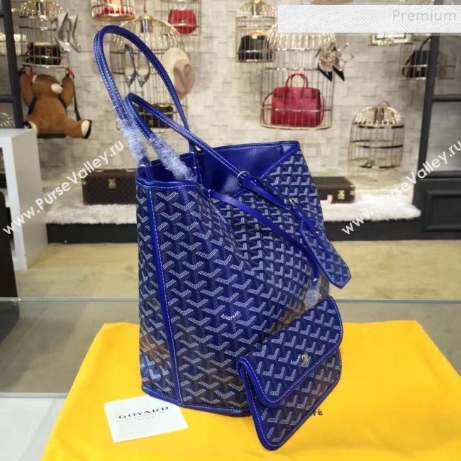 Goyard Reversible Calfskin Medium/Large Shopping Tote Bag Royal Blue  (ZHENGT-9092643)