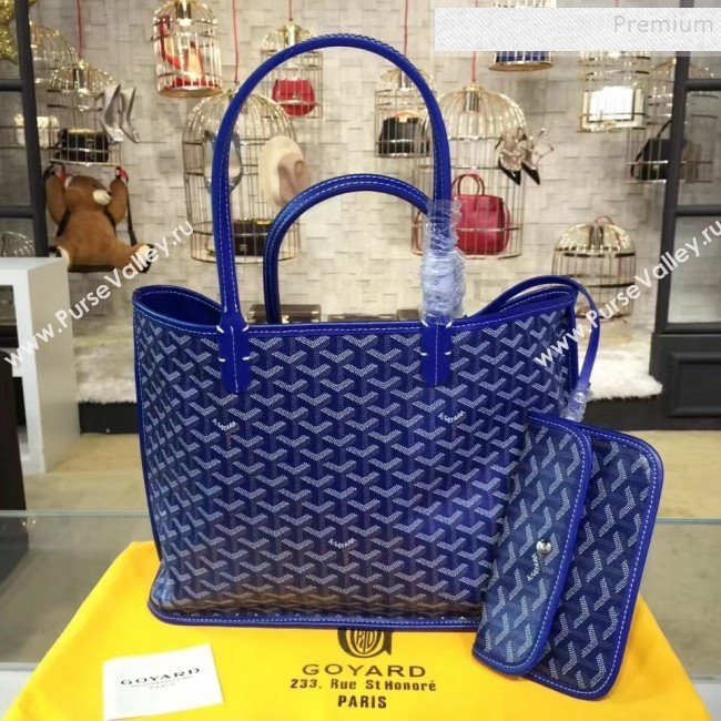 Goyard Reversible Calfskin Medium/Large Shopping Tote Bag Royal Blue  (ZHENGT-9092643)