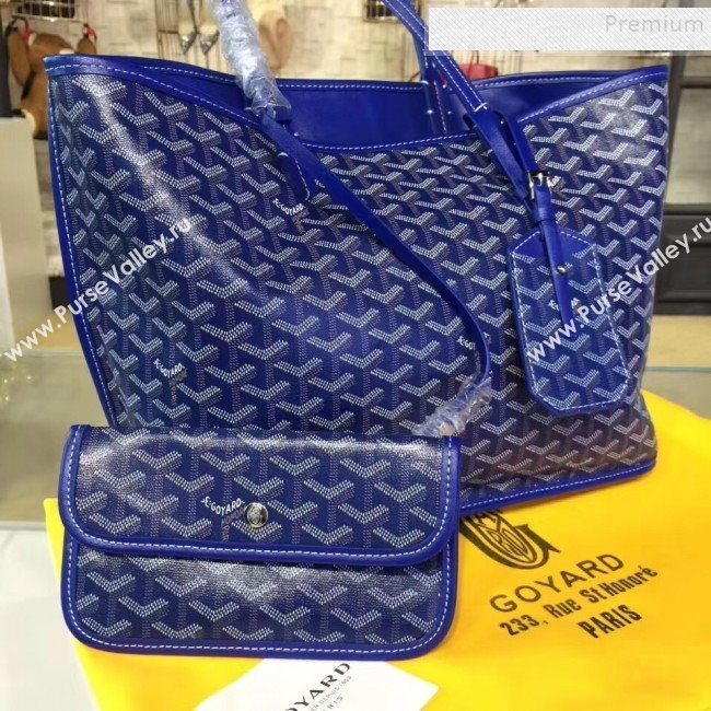 Goyard Reversible Calfskin Medium/Large Shopping Tote Bag Royal Blue  (ZHENGT-9092643)