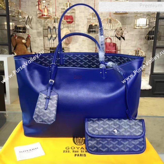 Goyard Reversible Calfskin Medium/Large Shopping Tote Bag Royal Blue  (ZHENGT-9092643)