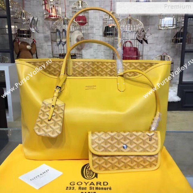 Goyard Reversible Calfskin Medium/Large Shopping Tote Bag Yellow (ZHENGT-9092645)