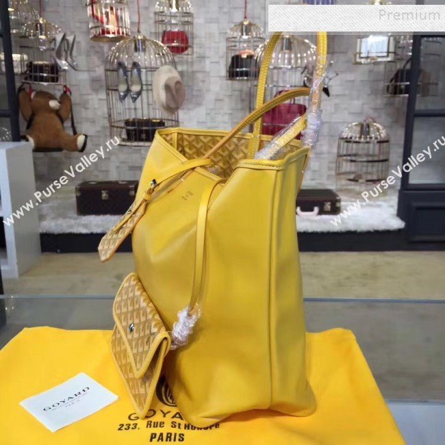 Goyard Reversible Calfskin Medium/Large Shopping Tote Bag Yellow (ZHENGT-9092645)