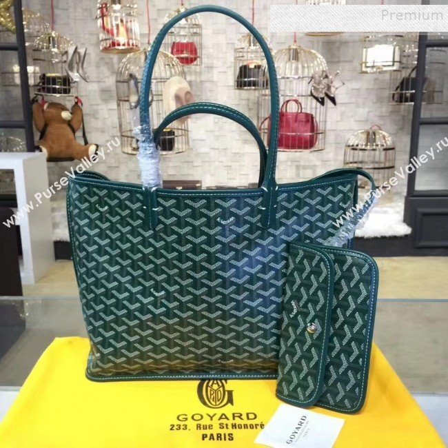 Goyard Reversible Calfskin Medium/Large Shopping Tote Bag Green (ZHENGT-9092646)