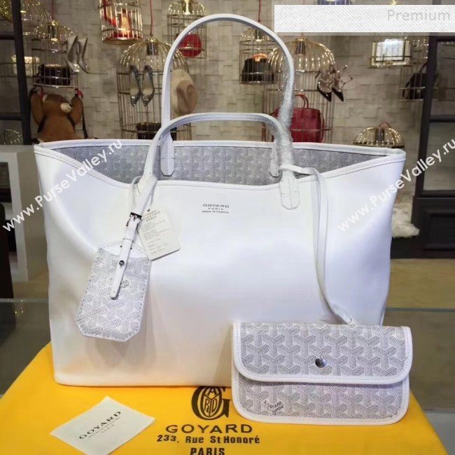 Goyard Reversible Calfskin Medium/Large Shopping Tote Bag White (ZHENGT-9092647)