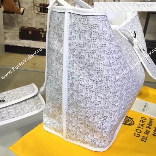 Goyard Reversible Calfskin Medium/Large Shopping Tote Bag White (ZHENGT-9092647)