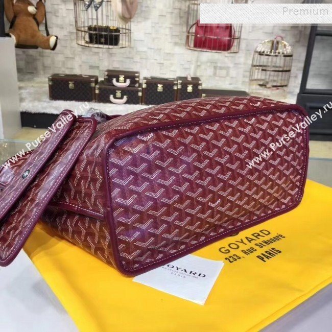 Goyard Reversible Calfskin Medium/Large Shopping Tote Bag Burgundy (ZHENGT-9092648)