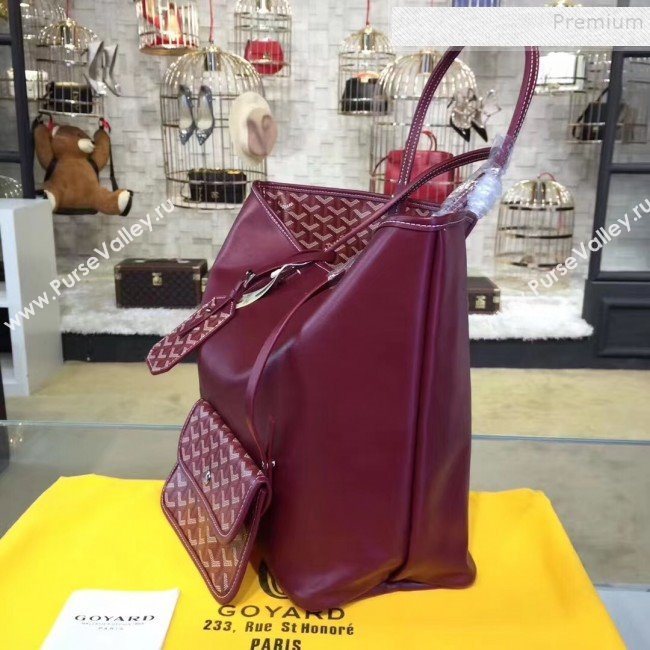Goyard Reversible Calfskin Medium/Large Shopping Tote Bag Burgundy (ZHENGT-9092648)