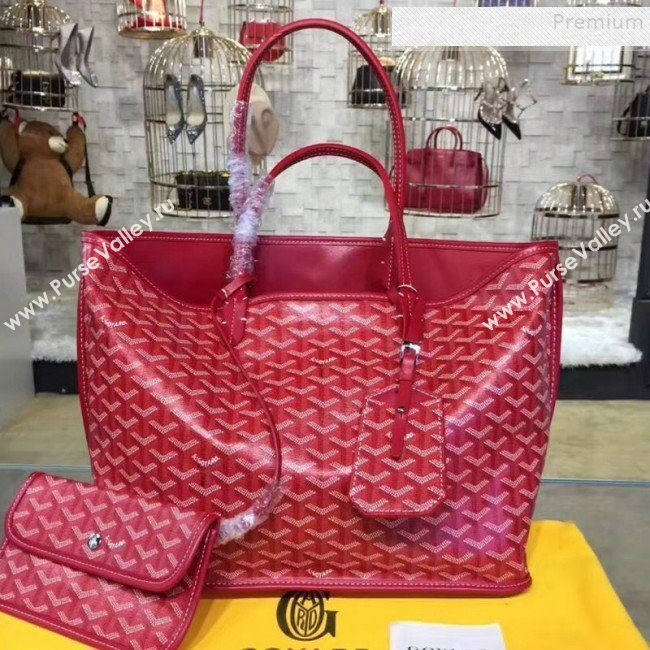 Goyard Reversible Calfskin Medium/Large Shopping Tote Bag Red (ZHENGT-9092650)