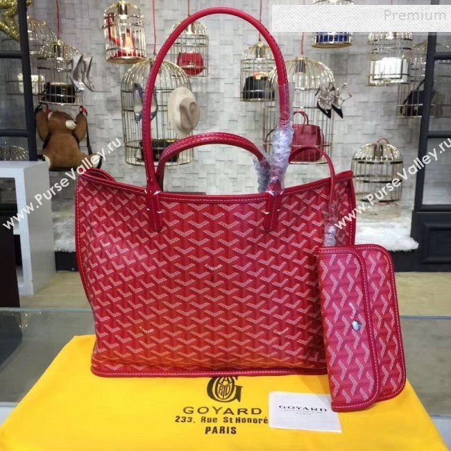 Goyard Reversible Calfskin Medium/Large Shopping Tote Bag Red (ZHENGT-9092650)