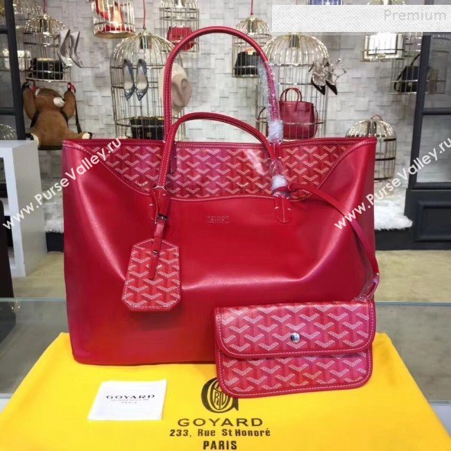 Goyard Reversible Calfskin Medium/Large Shopping Tote Bag Red (ZHENGT-9092650)