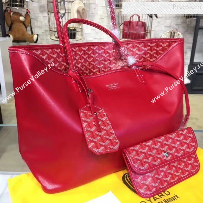 Goyard Reversible Calfskin Medium/Large Shopping Tote Bag Red (ZHENGT-9092650)