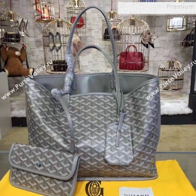 Goyard Reversible Calfskin Medium/Large Shopping Tote Bag Grey (ZHENGT-9092649)