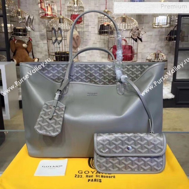 Goyard Reversible Calfskin Medium/Large Shopping Tote Bag Grey (ZHENGT-9092649)