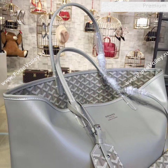 Goyard Reversible Calfskin Medium/Large Shopping Tote Bag Grey (ZHENGT-9092649)
