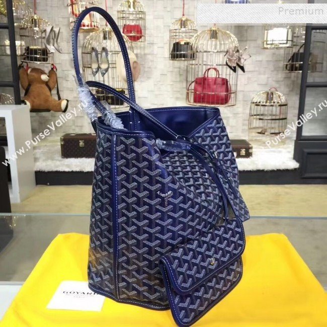 Goyard Reversible Calfskin Medium/Large Shopping Tote Bag Dark Blue  (ZHENGT-9092642)