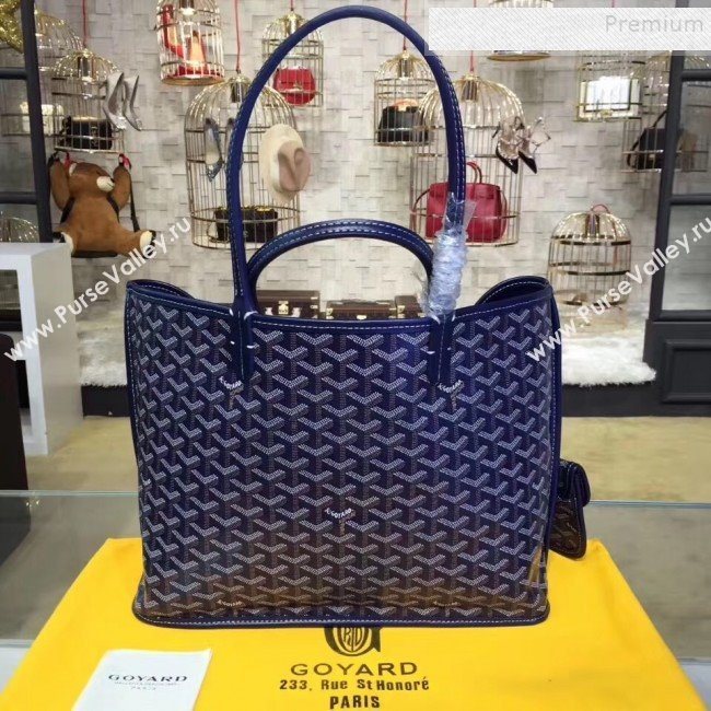 Goyard Reversible Calfskin Medium/Large Shopping Tote Bag Dark Blue  (ZHENGT-9092642)