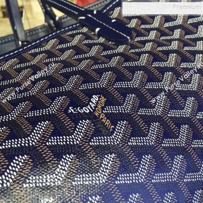 Goyard Reversible Calfskin Medium/Large Shopping Tote Bag Dark Blue  (ZHENGT-9092642)