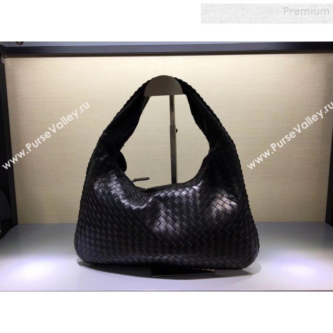 Bottega Veneta 5091 Medium Intrecciato Nappa Leatehr Shoulder Bag Black (WT-9092592)