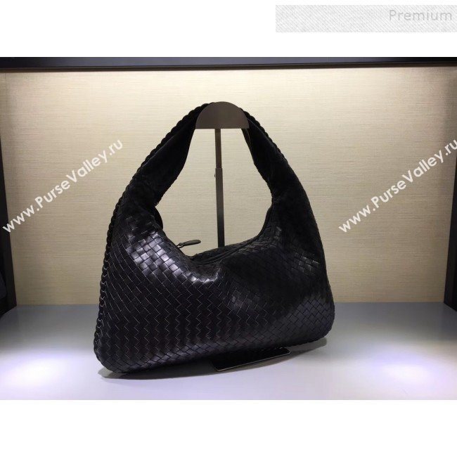 Bottega Veneta 5091 Medium Intrecciato Nappa Leatehr Shoulder Bag Black (WT-9092592)