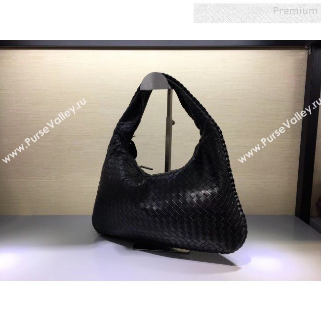 Bottega Veneta 5091 Medium Intrecciato Nappa Leatehr Shoulder Bag Black (WT-9092592)