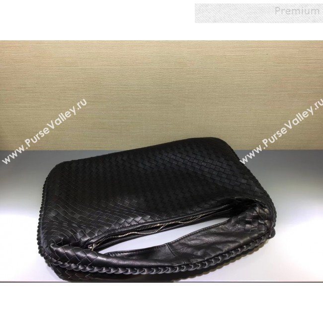 Bottega Veneta 5091 Medium Intrecciato Nappa Leatehr Shoulder Bag Black (WT-9092592)