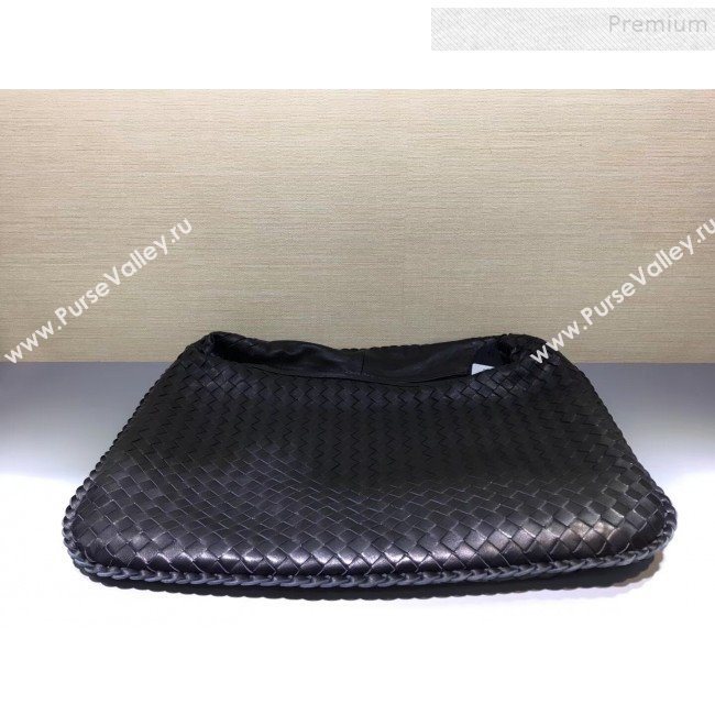 Bottega Veneta 5091 Medium Intrecciato Nappa Leatehr Shoulder Bag Black (WT-9092592)